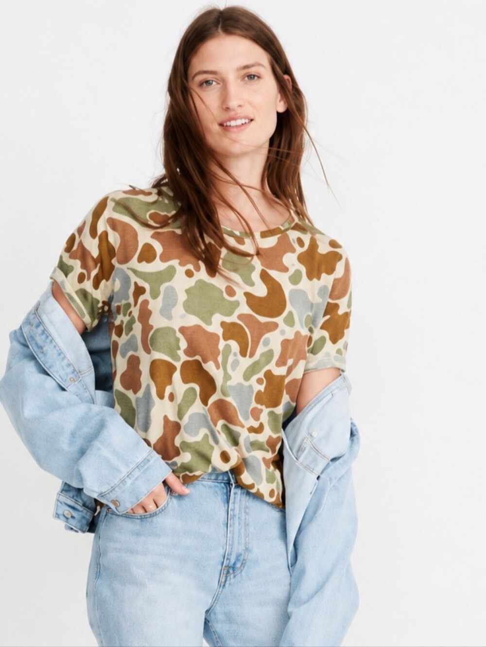 Madewell Whisper Camo Crewneck Tee - Picture 2 of 6